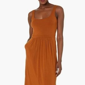 (BRAND NEW WITH TAGS) XL JERSEY SLEEVELESS EMPIRE WAIST MIDI DRESS WITH POCKETS
